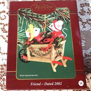 Carlton Cards Heirloom Collection 2002 Christmas Tree Ornament "My Mice Friend"